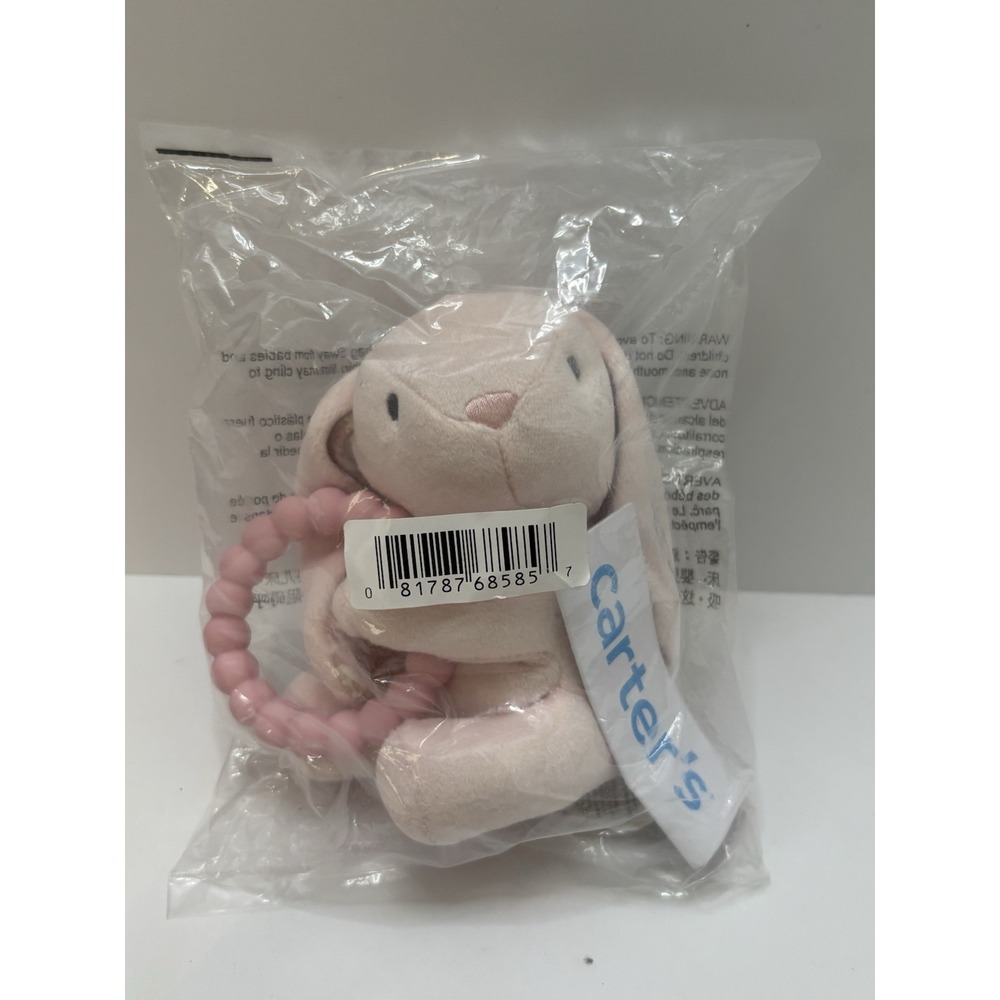 Carter's‎ Baby Girl Pink Plush Bunny With Teether and Satin Ears Super Soft